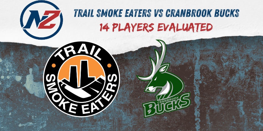 BCHL: Cranbrook Bucks @ Trail Smoke Eaters – 14 Players Evaluated